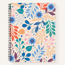 Kleurrijke bladeren Modern Foliage Patroon Notitieboek