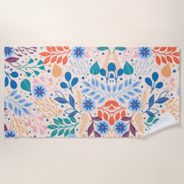 Kleurrijke bladeren Modern Foliage Patroon Strandlaken