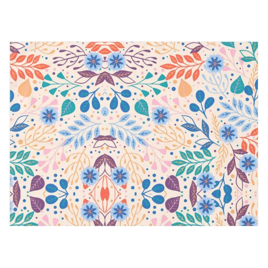 Kleurrijke bladeren Modern Foliage Patroon Tafelkleed (Voorkant (Horizontaal))