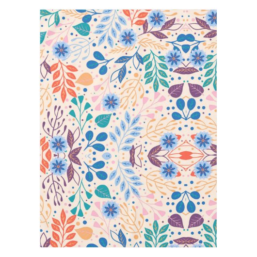 Kleurrijke bladeren Modern Foliage Patroon Tafelkleed (Voorkant)