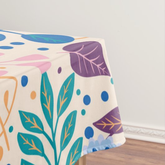 Kleurrijke bladeren Modern Foliage Patroon Tafelkleed (Voorbeeld)