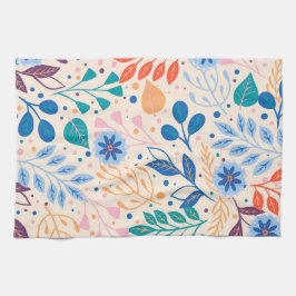 Kleurrijke bladeren Modern Foliage Patroon Theedoek