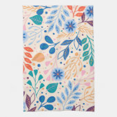 Kleurrijke bladeren Modern Foliage Patroon Theedoek (Verticaal)