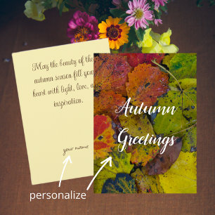 Kleurrijke bladeren na regen kaart