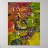 Kleurrijke bladeren na regen poster (Voorkant)