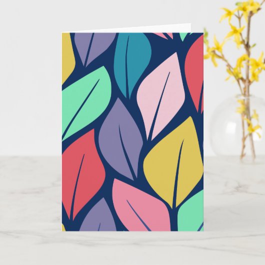 Kleurrijke bladeren Natuur Kaart (Gele Bloem)