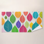 Kleurrijke bladeren Patroon Abstract minimalistisc Badhanddoek (Badhanddoek)