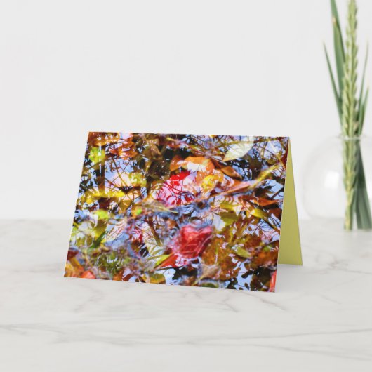 Kleurrijke bladeren vormen de boom reflecteert in  kaart (Voorkant)