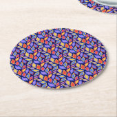 Kleurrijke bladpatroon papier Onderzetters (Gebogen)