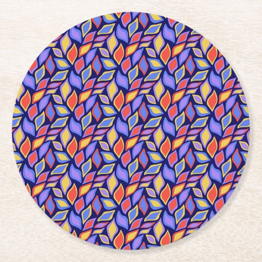 Kleurrijke bladpatroon papier Onderzetters (Voorkant)