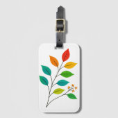 Kleurrijke bladtak illustratie bagagelabel (Voorkant (verticaal))