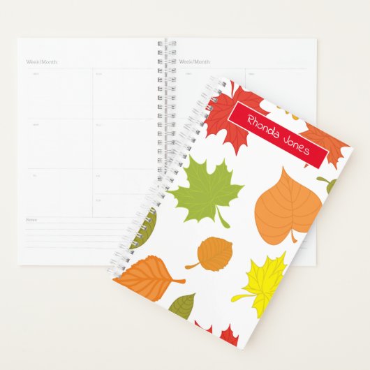 Kleurrijke bladtekening planner (Display)