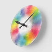 Kleurrijke blanco Sjabloon Abstracte regenboogkleu Ronde Klok (Hoek)