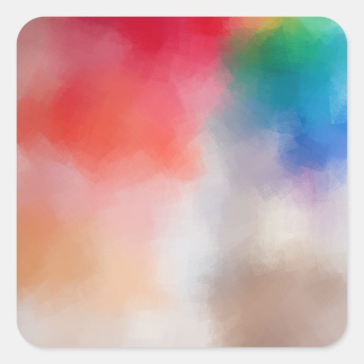 Kleurrijke blanco Sjabloon Trendy roze rood geel Vierkante Sticker (Voorkant)