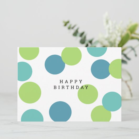 Kleurrijke Blank Happy Birthday Kaart (Staand voorkant)