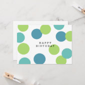 Kleurrijke Blank Happy Birthday Kaart (Voorkant / Achterkant in situ)