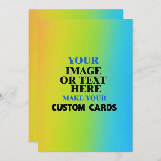 Kleurrijke Blank Rainbow Sjabloon, Creëer uw eigen Aankondiging (Voorkant / Achterkant)