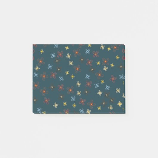 Kleurrijke Blauw Rood Groen Geel Bruin Pinwheels Post-it® Notes (Voorkant)