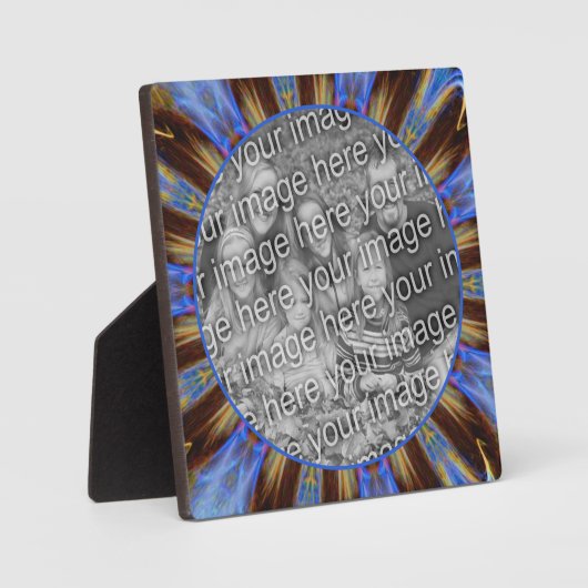 Kleurrijke Blauwe Abstracte Creëer Uw Eigen Foto Fotoplaat (Voorkant)