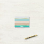 Kleurrijke Blauwe Beige Gepersonaliseerde Kleurstr Post-it® Notes (Op bureau)