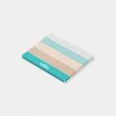 Kleurrijke Blauwe Beige Gepersonaliseerde Kleurstr Post-it® Notes (Schuin)