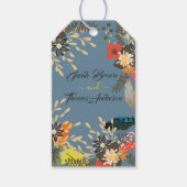 KLEURRIJKE BLAUWE BLOEMENBOHO CADEAULABEL (Voorkant)