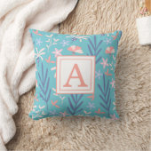 Kleurrijke Blauwe Bloemige Baby Jongens Nursery Kussen (Deken)