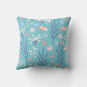 Kleurrijke Blauwe Bloemige Baby Jongens Nursery Kussen (Achterkant)