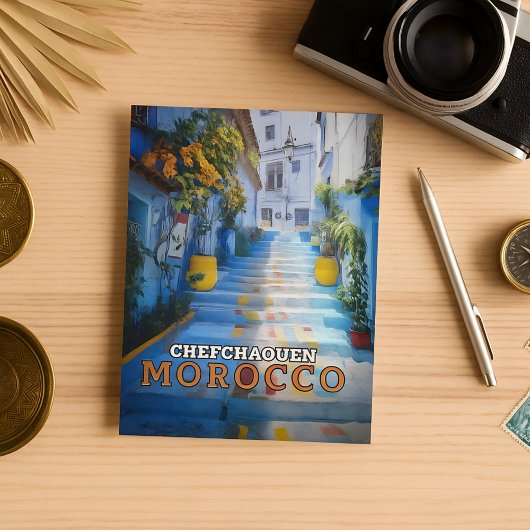 Kleurrijke Blauwe Chefchaouen Marokko Medina Briefkaart