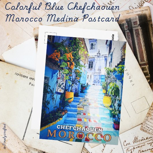 Kleurrijke Blauwe Chefchaouen Marokko Medina Briefkaart