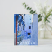 Kleurrijke Blauwe Chefchaouen Marokko Medina Briefkaart (Staand voorkant)