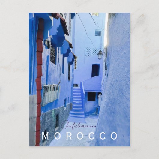 Kleurrijke Blauwe Chefchaouen Marokko Medina Briefkaart (Voorkant)
