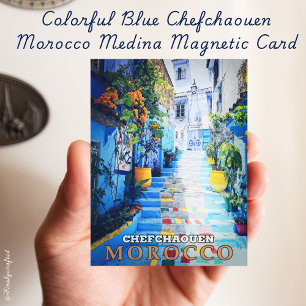Kleurrijke Blauwe Chefchaouen Medina Magnetische K