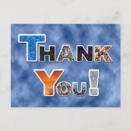 Kleurrijke Blauwe Dankjewel briefkaart
