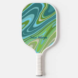Kleurrijke blauwe en groene abstracte telefoonhoes pickleball paddle