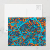 Kleurrijke blauwe en oranje bomen briefkaart (Voorkant / Achterkant)