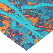 Kleurrijke blauwe en oranje bomen korte tafelloper (Hoek)