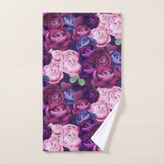 Kleurrijke blauwe en violette Rozen Bad Handdoek (Handdoek)