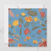 Kleurrijke Blauwe Fiesta 15e Verjaardag Dank u Kaart (Achterkant)