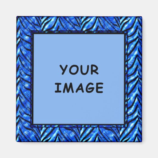 Kleurrijke Blauwe Fotolijstje Magneet (Voorkant)
