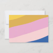 Kleurrijke Blauwe Gele Roze Strepen Persoonlijk Bedankkaart (Achterkant)