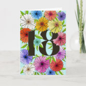 Kleurrijke Blauwe Gepersonaliseerde 18e Verjaardag Kaart (Voorkant)