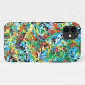 Kleurrijke blauwe groene bloemenpatroon Case-Mate iPhone case (Achterkant (horizontaal))