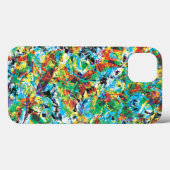 Kleurrijke blauwe groene bloemenpatroon Case-Mate iPhone case (Achterkant (horizontaal))