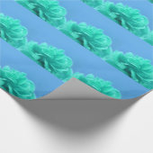 Kleurrijke blauwe groene Floral Cadeaupapier (Hoek)