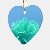 Kleurrijke blauwe groene Floral Keramisch Ornament (Links)