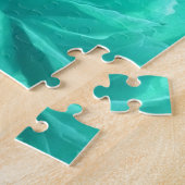 Kleurrijke blauwe groene Floral Legpuzzel (Zijkant)