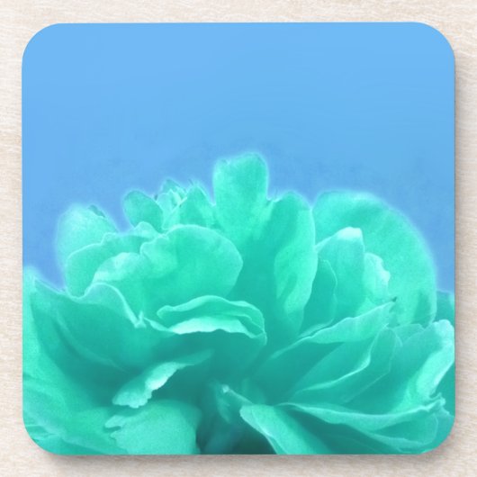 Kleurrijke blauwe groene Floral Onderzetter (Voorkant)