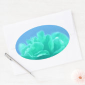 Kleurrijke blauwe groene Floral Ovale Sticker (Envelop)