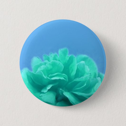Kleurrijke blauwe groene Floral Ronde Button 5,7 Cm (Voorkant)